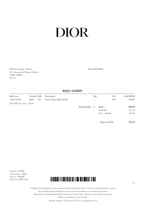 facture dior pdf|Facture Dior b30 .